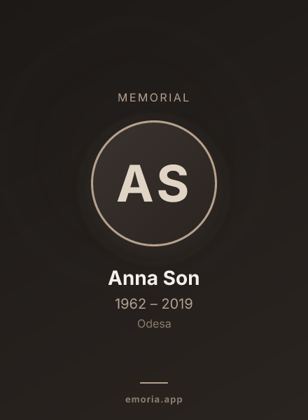 Memorial portrait of Anna Son