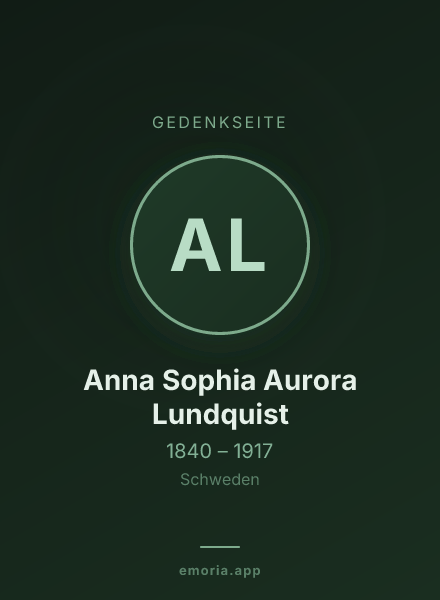Gedenkportrait von Anna Sophia Aurora Lundquist