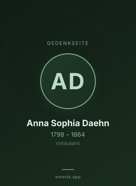 Gedenkportrait von Anna Sophia Daehn