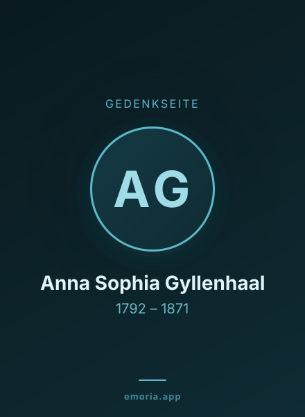 Gedenkportrait von Anna Sophia Gyllenhaal
