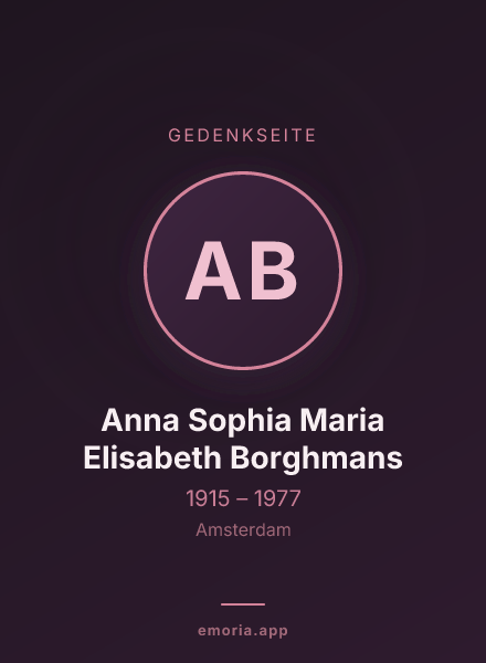 Gedenkportrait von Anna Sophia Maria Elisabeth Borghmans