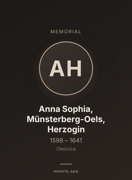Memorial portrait of Anna Sophia, Münsterberg-Oels, Herzogin