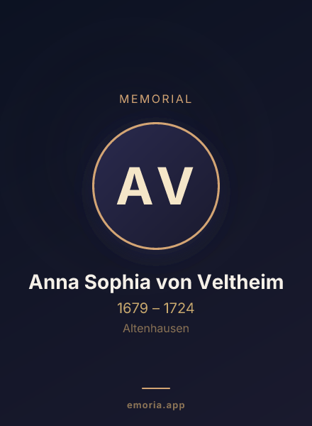 Memorial portrait of Anna Sophia von Veltheim