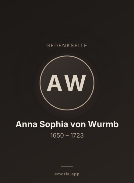 Gedenkportrait von Anna Sophia von Wurmb