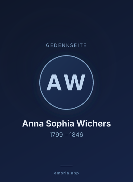 Gedenkportrait von Anna Sophia Wichers