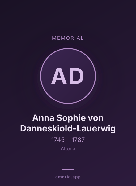 Memorial portrait of Anna Sophie von Danneskiold-Lauerwig