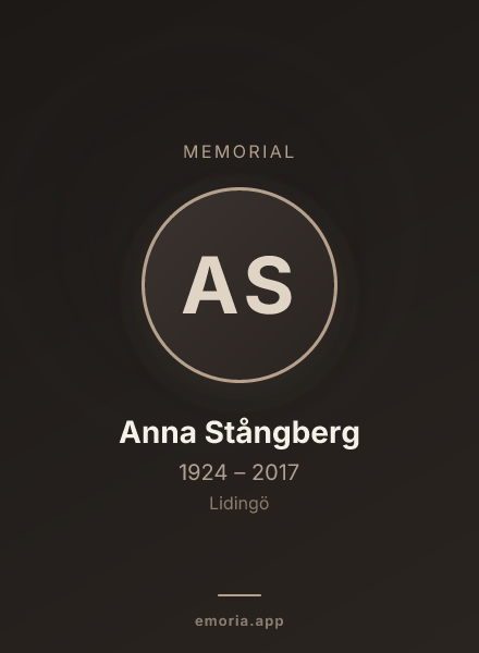 Memorial portrait of Anna Stångberg