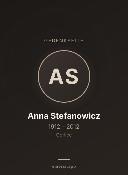 Gedenkportrait von Anna Stefanowicz
