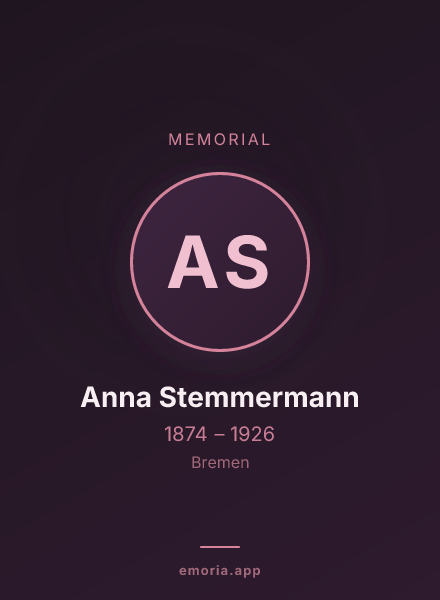 Memorial portrait of Anna Stemmermann