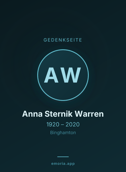 Gedenkportrait von Anna Sternik Warren