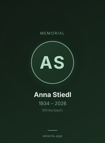 Memorial portrait of Anna Stiedl