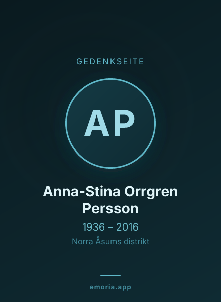 Gedenkportrait von Anna-Stina Orrgren Persson