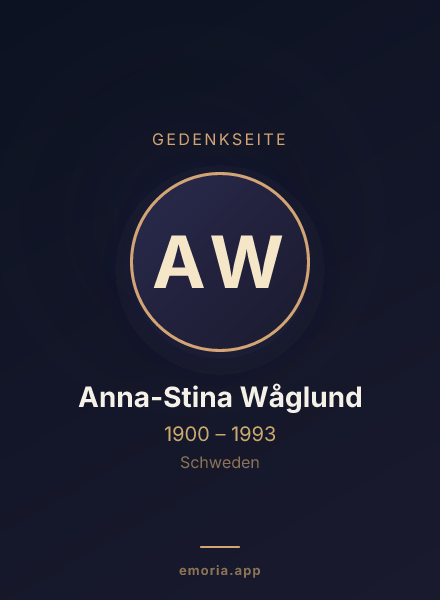Gedenkportrait von Anna-Stina Wåglund