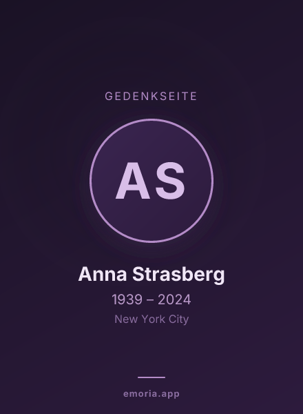 Gedenkportrait von Anna Strasberg