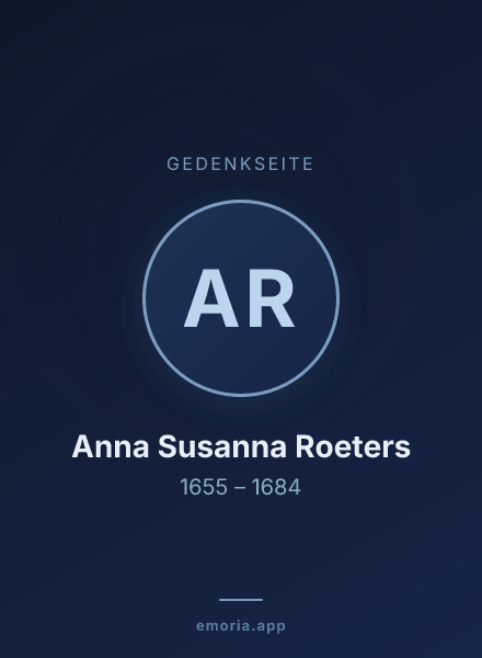 Gedenkportrait von Anna Susanna Roeters