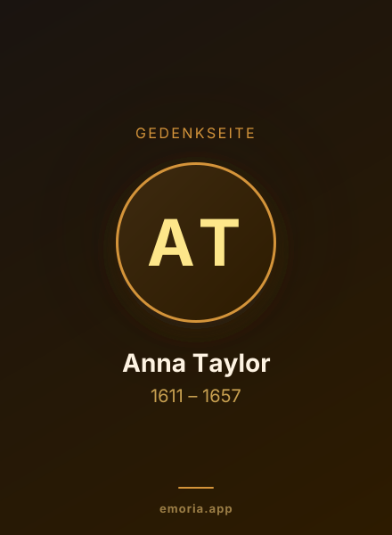 Gedenkportrait von Anna Taylor
