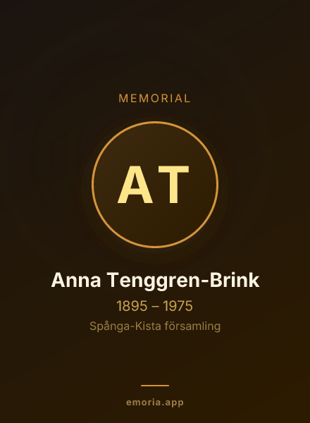 Memorial portrait of Anna Tenggren-Brink