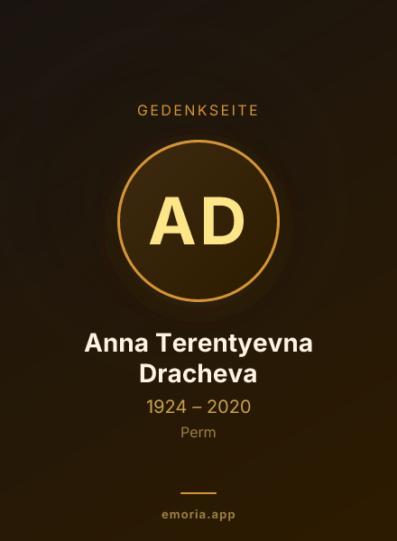 Gedenkportrait von Anna Terentyevna Dracheva