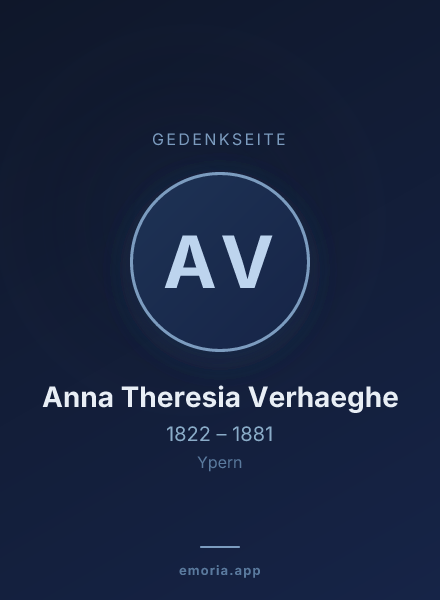 Gedenkportrait von Anna Theresia Verhaeghe