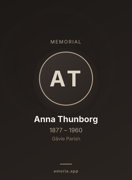 Memorial portrait of Anna Thunborg
