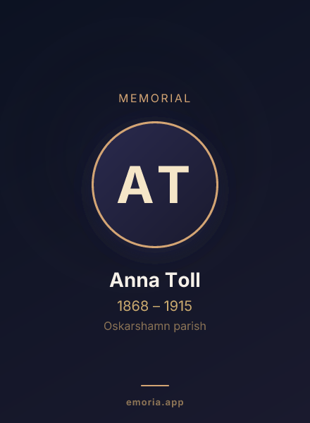 Memorial portrait of Anna Toll