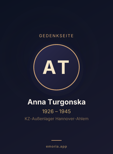 Gedenkportrait von Anna Turgonska