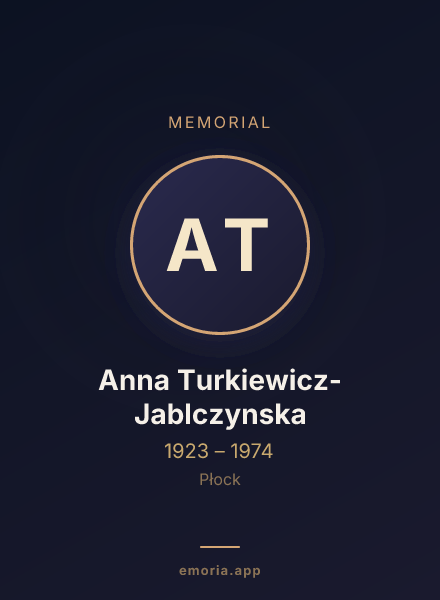 Memorial portrait of Anna Turkiewicz-Jablczynska