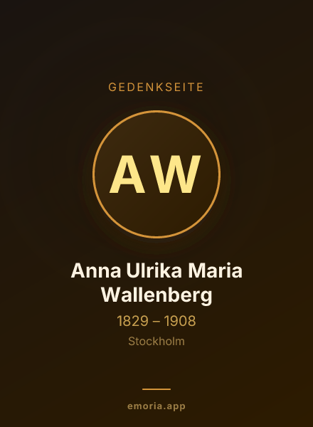 Gedenkportrait von Anna Ulrika Maria Wallenberg