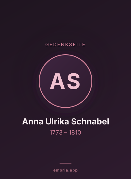 Gedenkportrait von Anna Ulrika Schnabel
