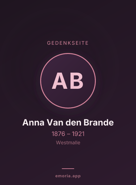 Gedenkportrait von Anna Van den Brande