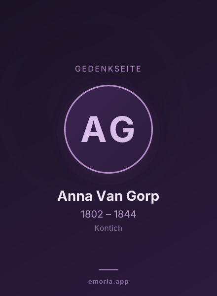 Gedenkportrait von Anna Van Gorp