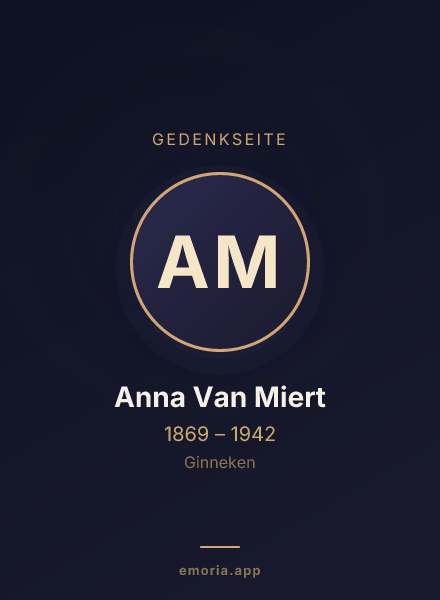 Gedenkportrait von Anna Van Miert