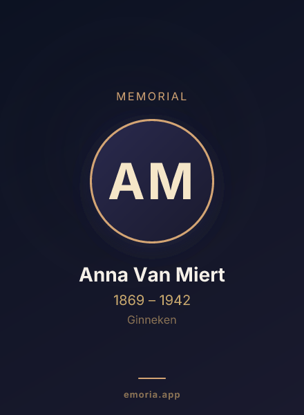 Memorial portrait of Anna Van Miert