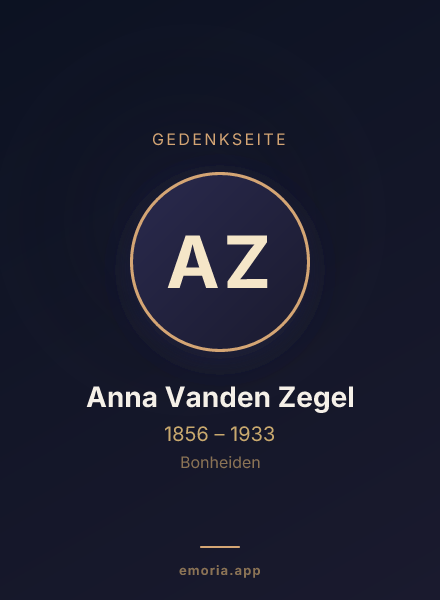 Gedenkportrait von Anna Vanden Zegel