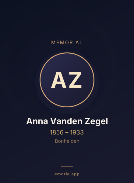 Memorial portrait of Anna Vanden Zegel