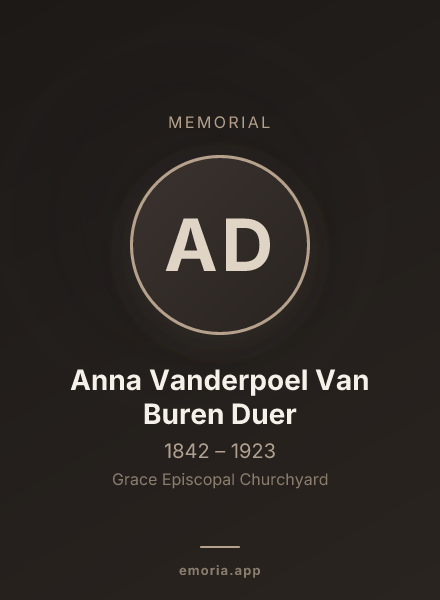 Memorial portrait of Anna Vanderpoel Van Buren Duer