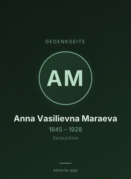 Gedenkportrait von Anna Vasilievna Maraeva