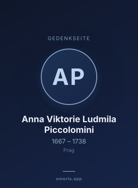 Gedenkportrait von Anna Viktorie Ludmila Piccolomini