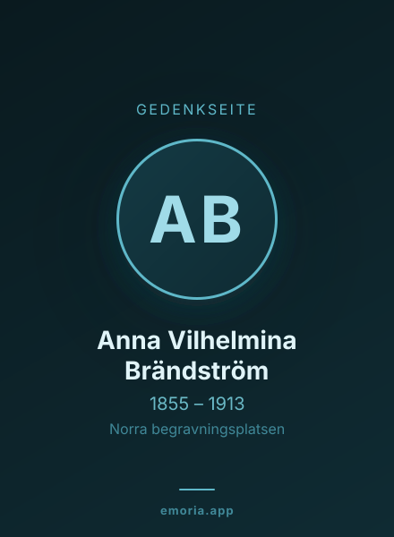 Gedenkportrait von Anna Vilhelmina Brändström
