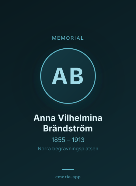 Memorial portrait of Anna Vilhelmina Brändström