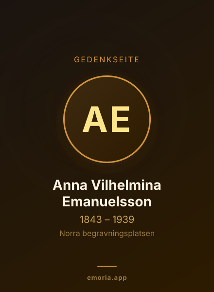 Gedenkportrait von Anna Vilhelmina Emanuelsson