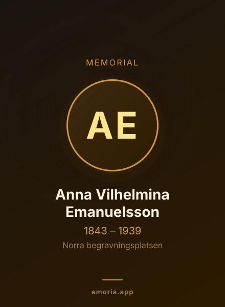 Memorial portrait of Anna Vilhelmina Emanuelsson