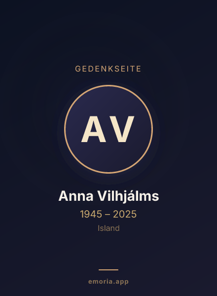 Gedenkportrait von Anna Vilhjálms