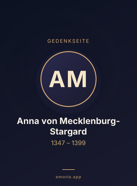Gedenkportrait von Anna von Mecklenburg-Stargard