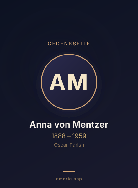 Gedenkportrait von Anna von Mentzer