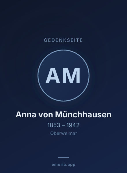 Gedenkportrait von Anna von Münchhausen