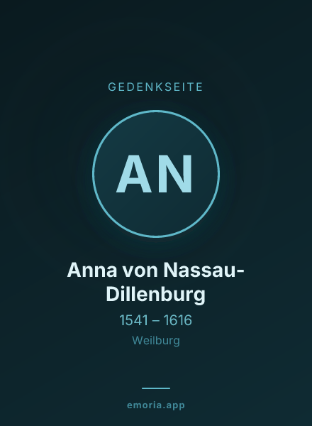 Gedenkportrait von Anna von Nassau-Dillenburg