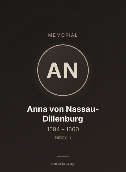 Memorial portrait of Anna von Nassau-Dillenburg