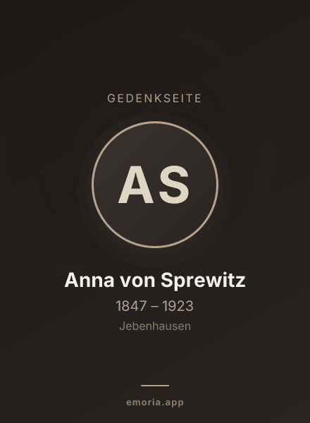 Gedenkportrait von Anna von Sprewitz