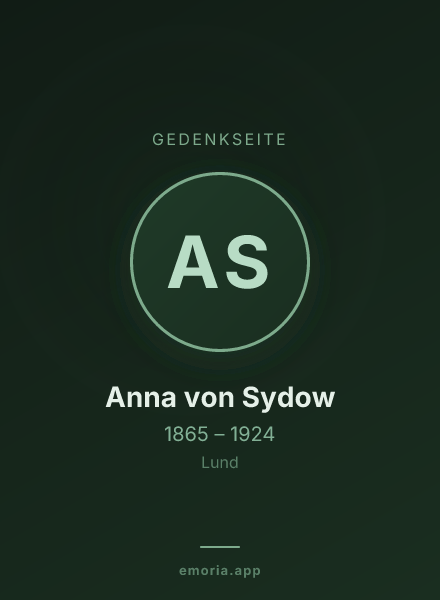 Gedenkportrait von Anna von Sydow